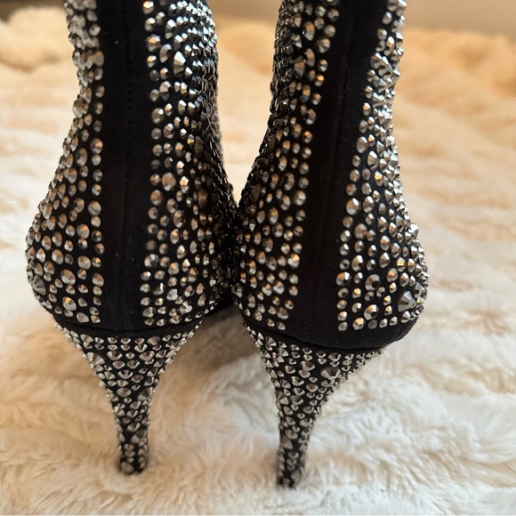 INC International Concepts Black BLING Rhinestone Booties Women’s Size 7 - Picture 6 of 12